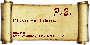 Plakinger Edvina névjegykártya